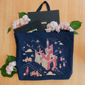 Navy Castle Tote Bag