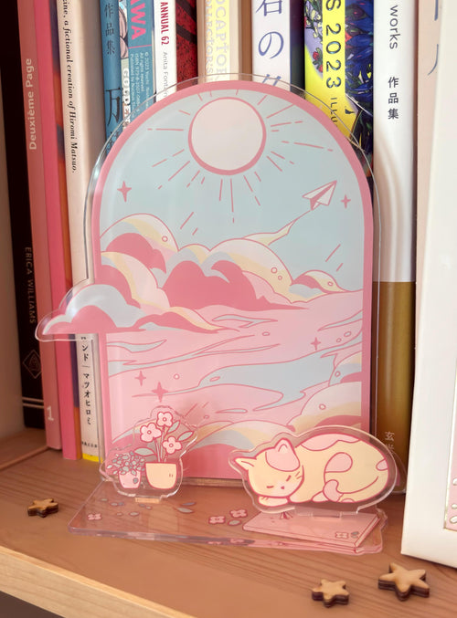 Acrylic Standee - Paper Plane in the Sky Glass Window